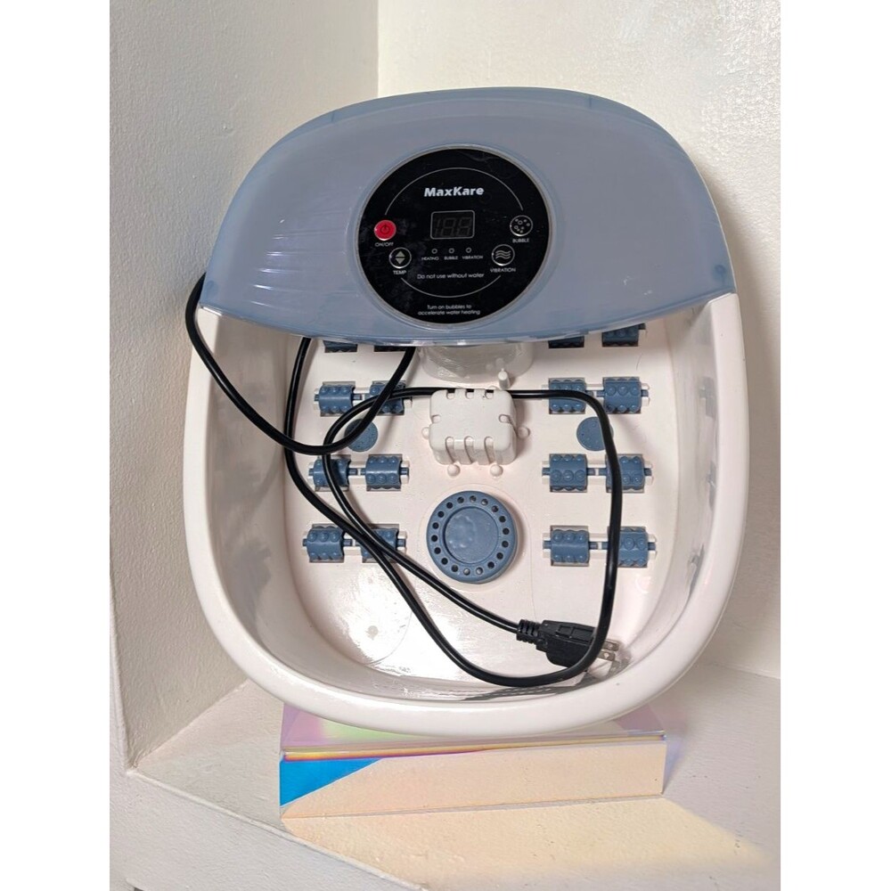MaxKare xkam-spa18XK Foot Spa Massager Heat Bubbles Vibration Rollers Working